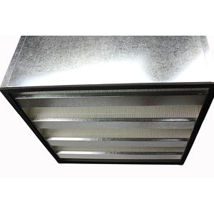 Galvanized steel frame V bank filter